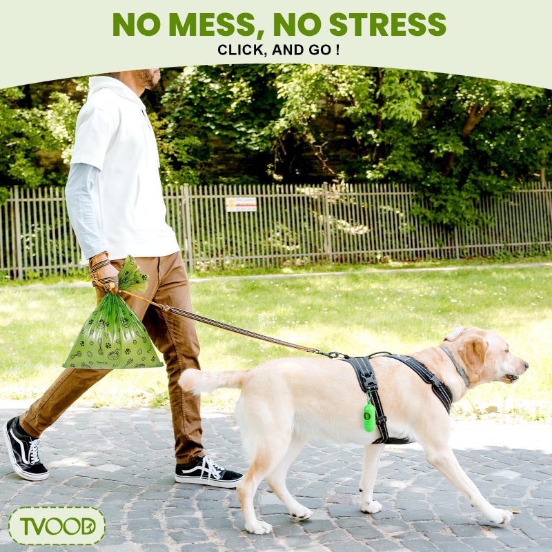TVOOD Dog Poop Bags Rolls 420 Counts: TVOOD Extra Thick Poop Bags for Dogs Leak-proof Scented Pet Waste Bags for Doggie Poo - with 2 Dispenser, Green - Image 2